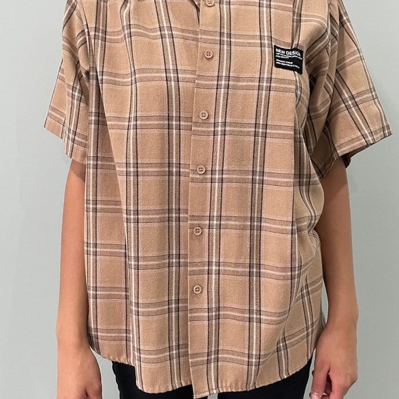 Brown Plaid Button Up - Picture 2 of 2
